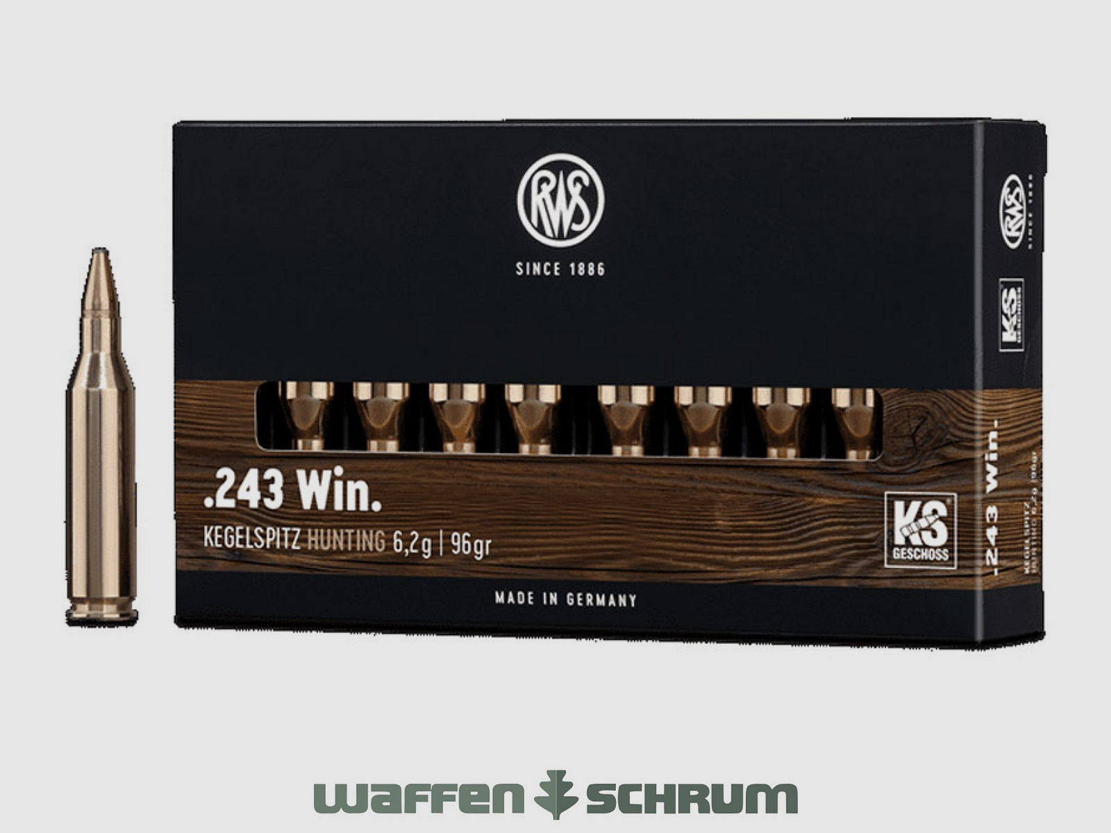 RWS Kegelspitz 6,2g - 96gr .243Win