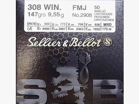 Sellier & Bellot .308Win FMJ 147grs - 400 rounds
