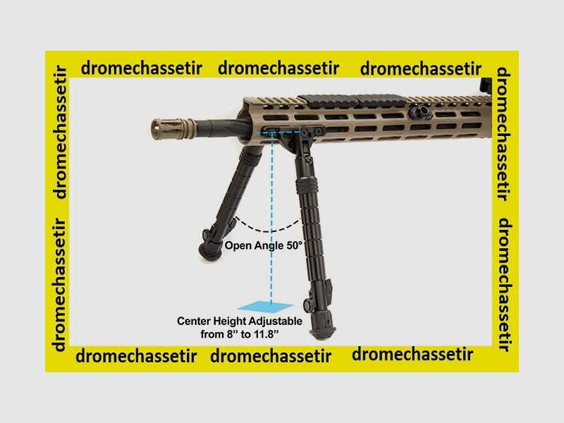 Bipiede in 2 parti per handguard M-lok, regolabile in 5 posizioni da 20,3 cm a 30 cm, UTG, Nero, immagine 2 di 5