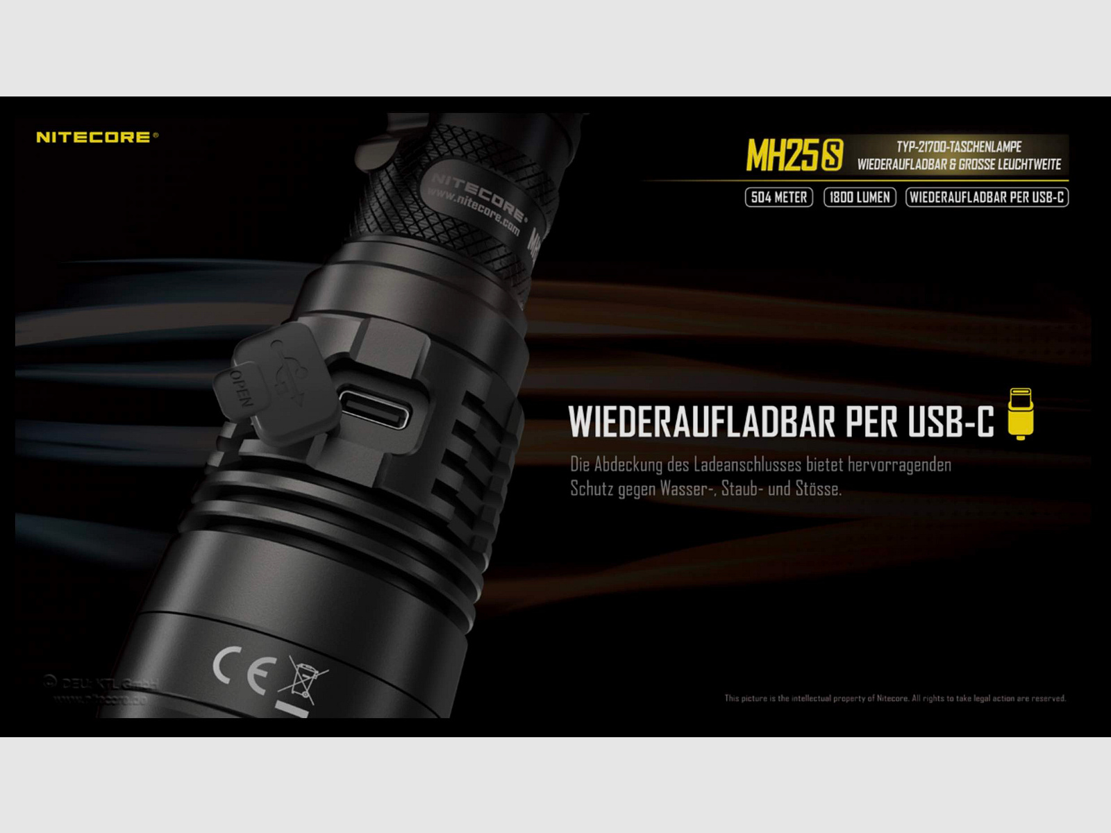 Nitecore MH25S LED Taschenlampe 1800 Lumen