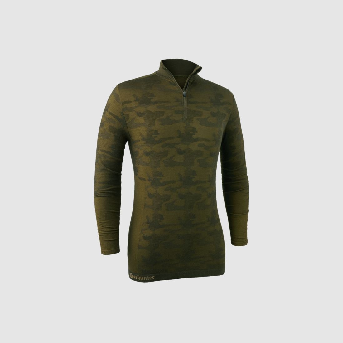 Deerhunter Herren Unterhemd mit Reißverschluss Kragen Camou Wolle Beech Green