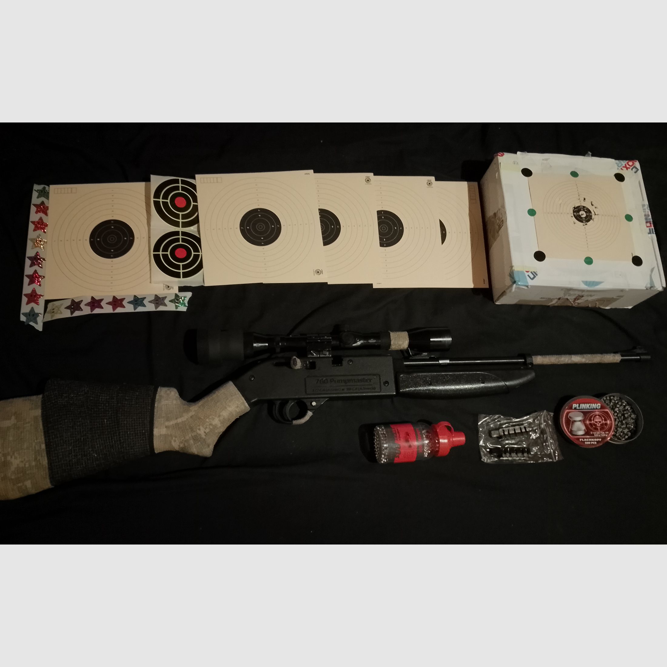 Crosmann Pumpmaster 760 Luftgewehr 4,5mm .177 Diabolos oder stahl Bb's Set 2 Magazine Komplettset oder Optional ohne Zielfernrohr 4x28 Nikko + Blende Pumpgewehr 