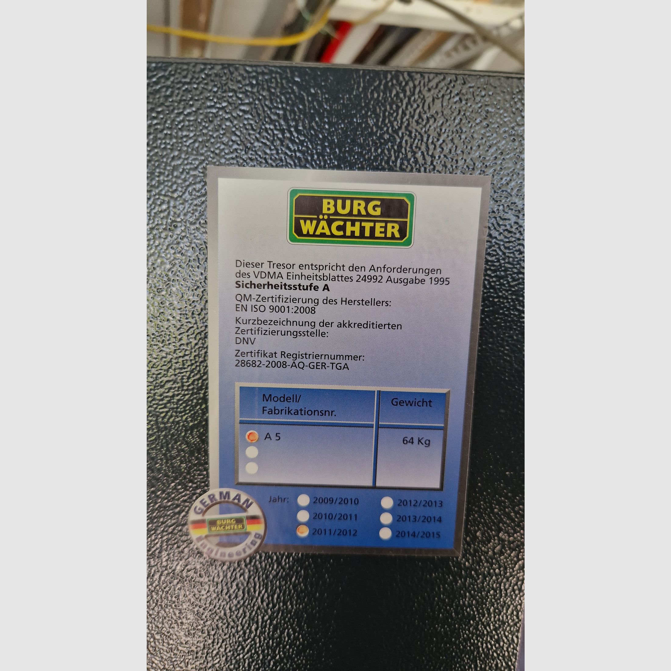 Langwaffenschrank Burg Wächter A 64kg