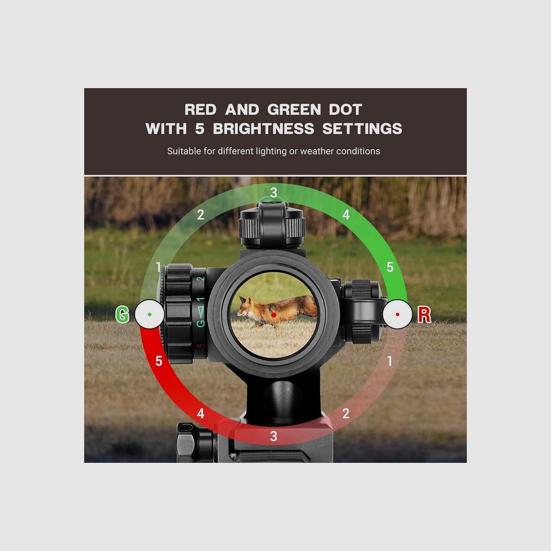 ESSLNB 30mm Red Dot - Red dot sight for Picatinny - Dot reticle - red/green