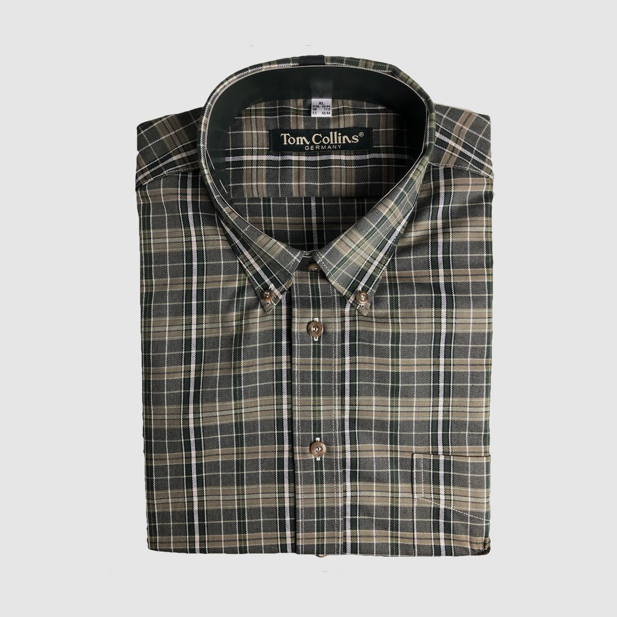 TOM COLLINS Herren Hemd Langarm Trachtengrün