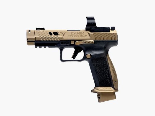 Pistole Canik TTI Combat Gold Optic M03, 9×19, 19 Schuss, Reflexvisier, Holster