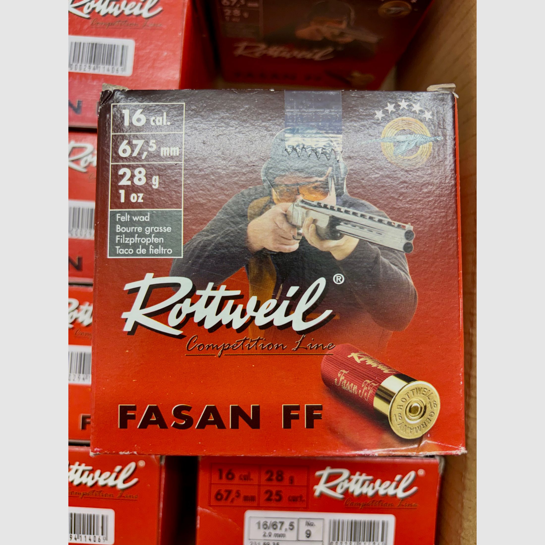 250 disparos Rottweil Fasan FF 16/67,5 2,0 mm 28 gramos Skeet
