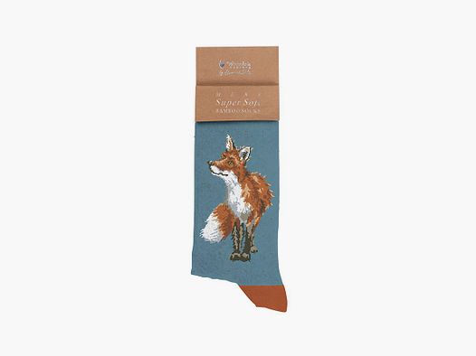 Wrendale Herren - Socken "Bright Eyed and Bushy Tailed" mit Fuchs