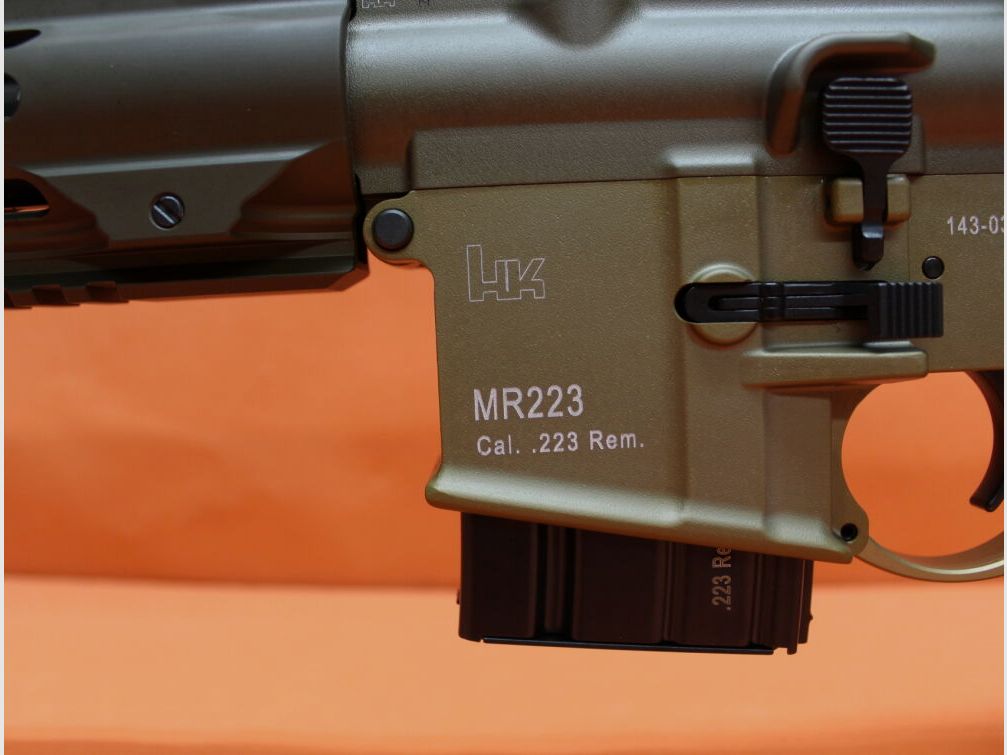 Heckler&Koch Ha. Geweer .223Rem Heckler&Koch/H&K MR223 A3 16,5" loop RAL8000 HKey K, Gas-Piston-Systeem AR-15/HK416, afbeelding 3 van 8
