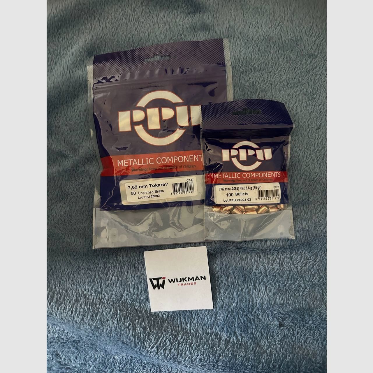 Tokarev 7.62x25 cases and 84gr 50 pieces