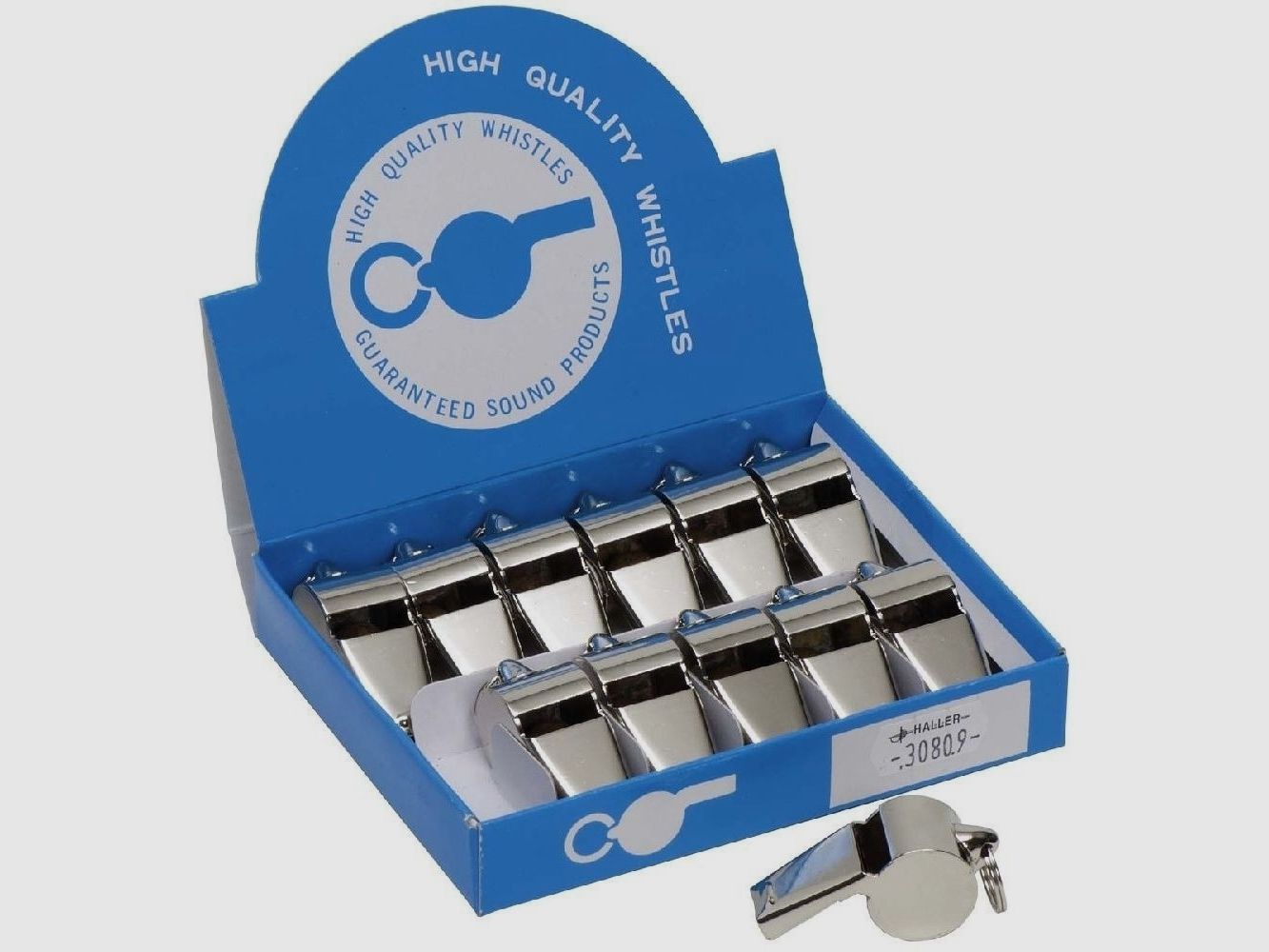 1 Stk laute Trillerpfeife silber Fuball Schiedsrichter Pfeife