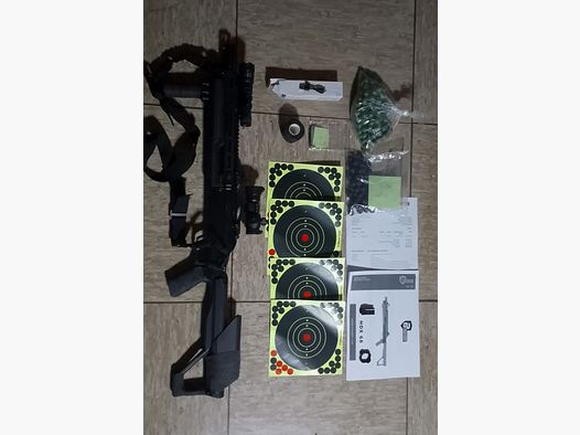 T4E RAM Shotgun Hdx68 Set Pumpgun cal .68 Zielfernrohr Tragegurt Paintballs Kit neuwertig