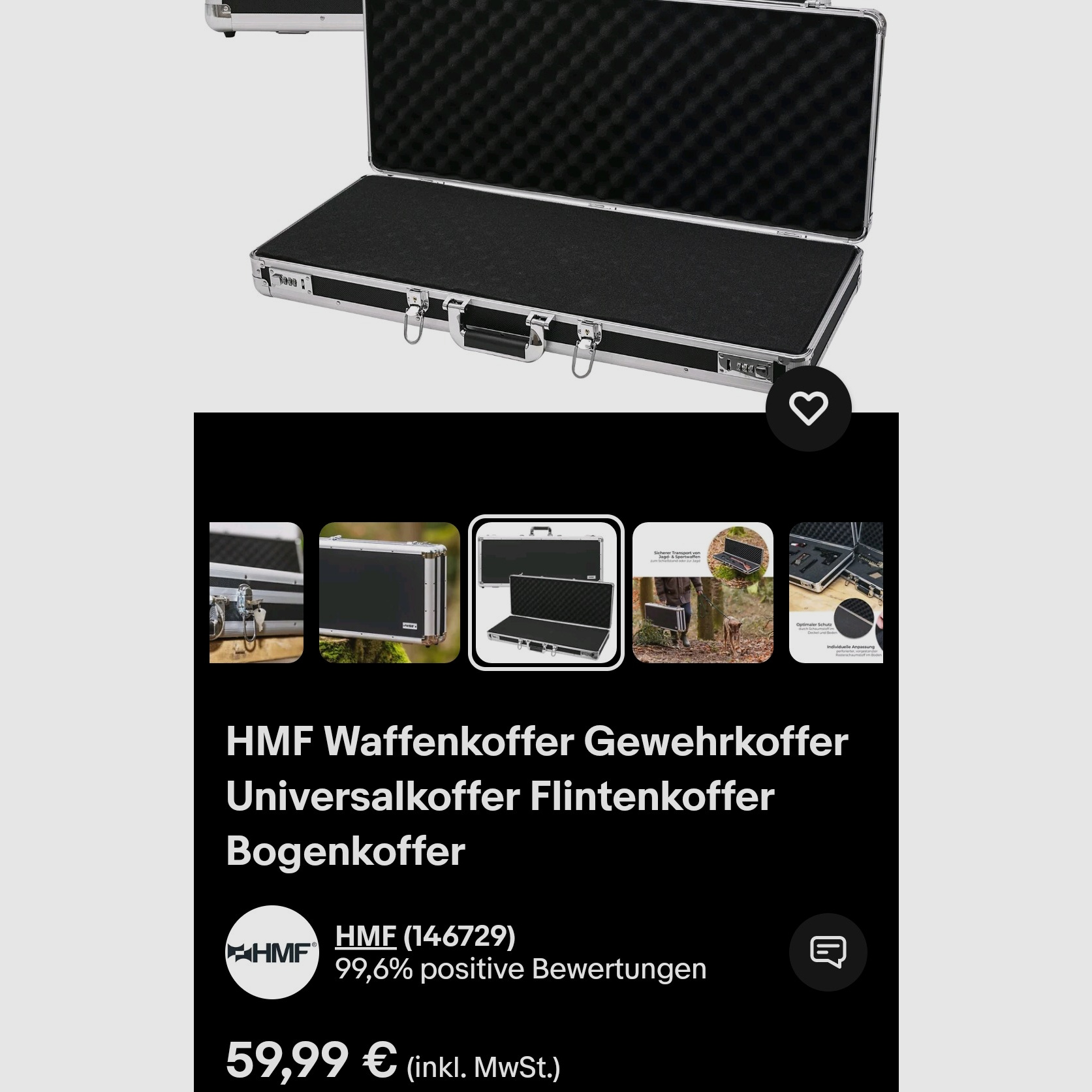 Waffenkoffer ca. 82x33x13cm