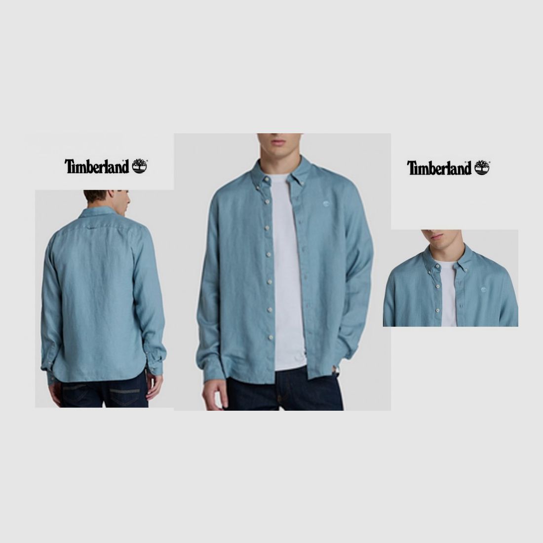 TIMBERLAND Linnen Overhemd Mill Brook lichtblauw