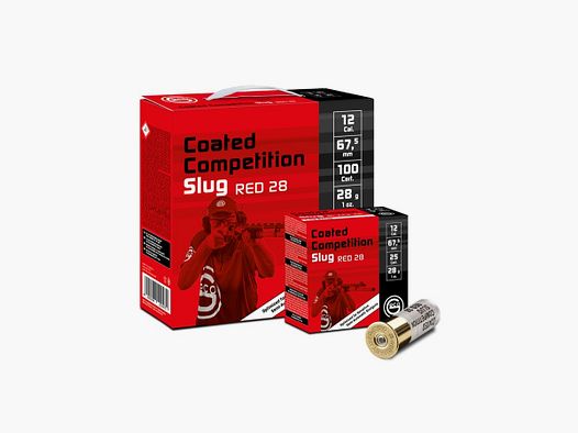 Cartouches Geco COATED COMPETITION SLUG RED 28grs Cal 12 (boite de 25)