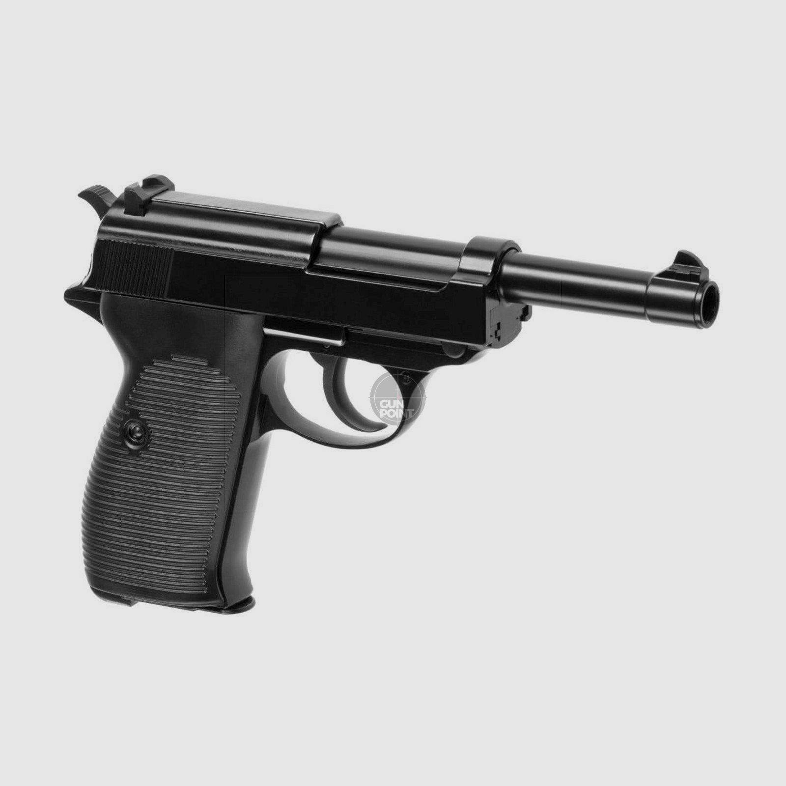 Airsoft - Pistola - WE P38 Full Metal GBB-Nero - da 18, oltre 0,5 Joule