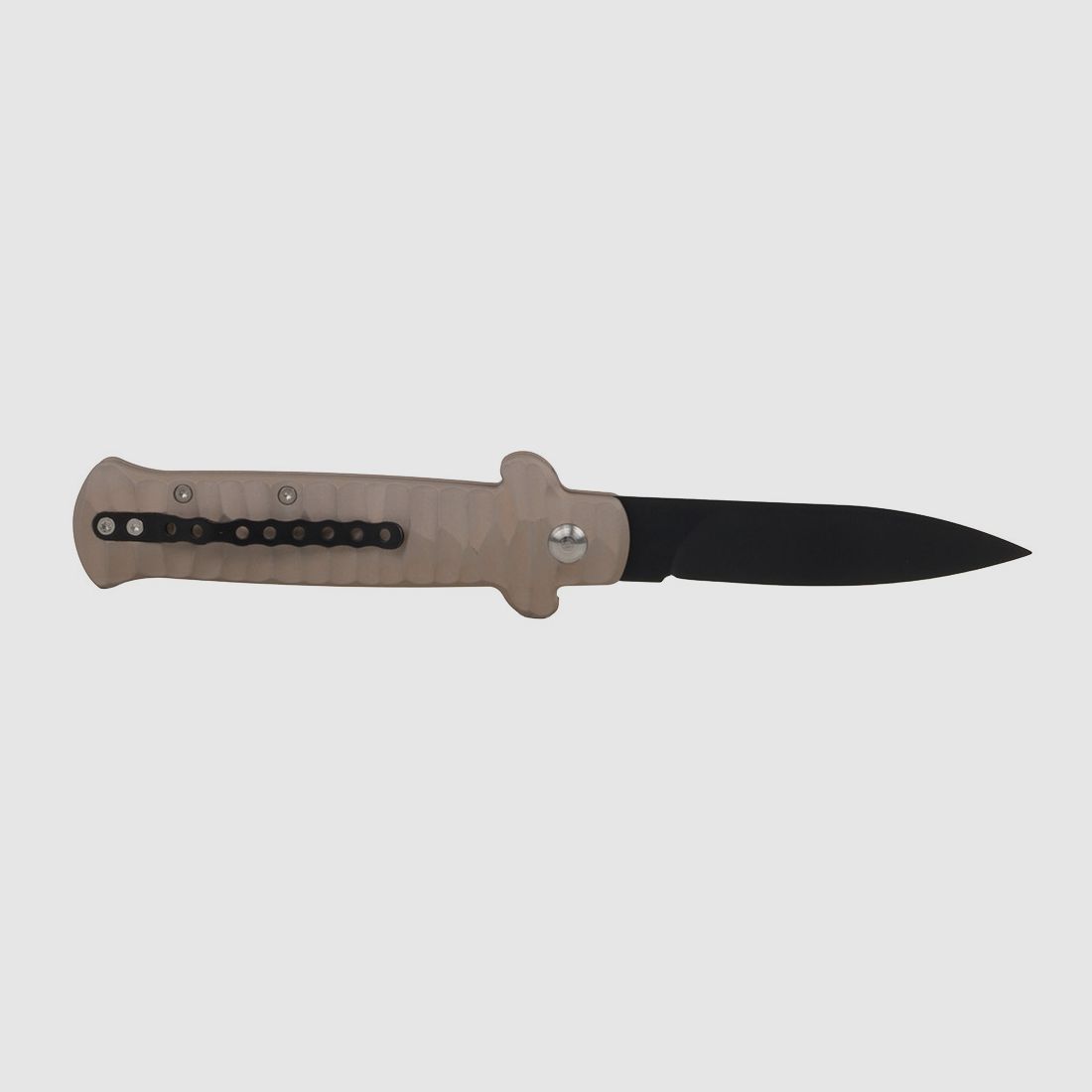 Springmesser Beltrame Stahl 440A KlingenlĂ¤nge 8,5 cm Klinge schwarze Klinge sandfarbige (P18)
