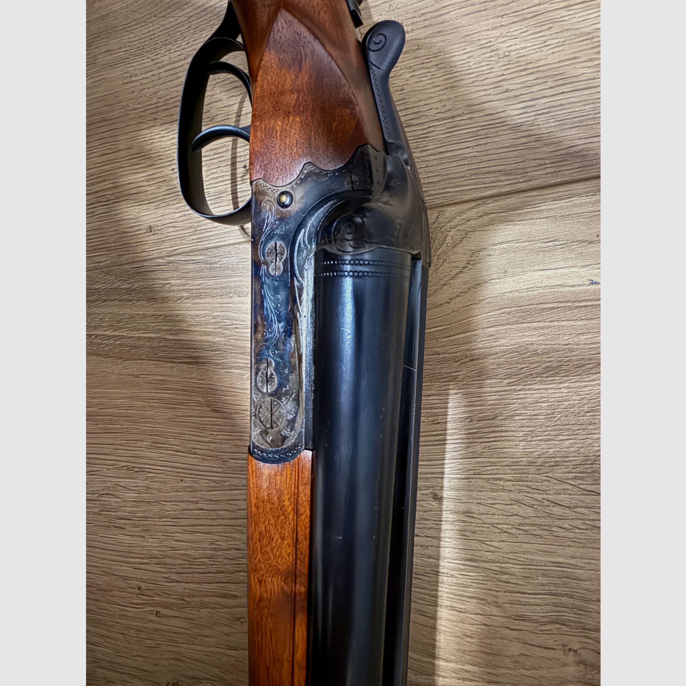 Simson Suhl double-barrel shotgun cross shotgun 12/70 shotgun color hardening