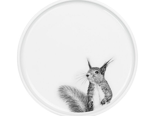Mittelpunkt. Porzellan Teller mit Eichhörnchenmotiv 24cm