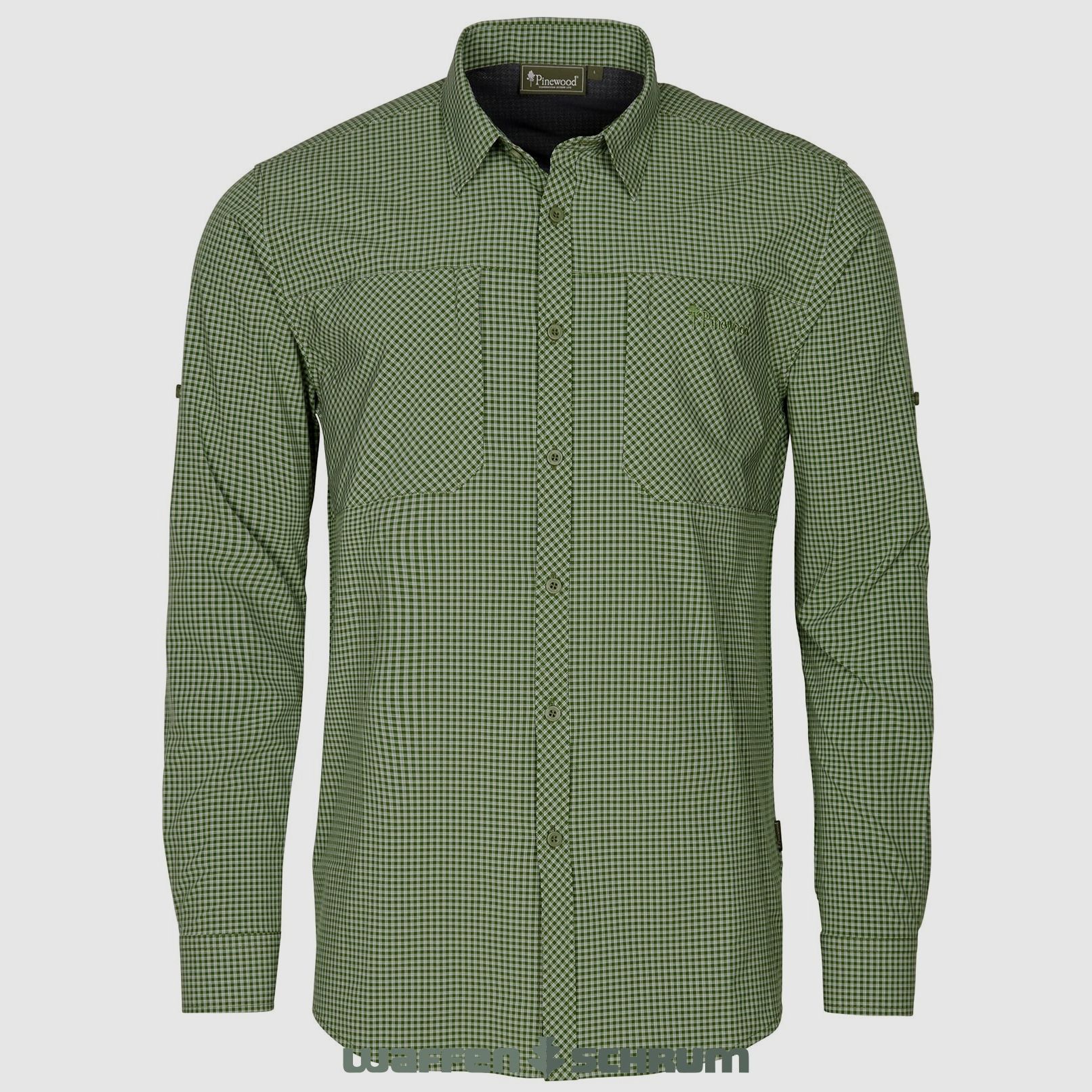 Pinewood Hemd Insect Safe Pine Green/ OffWhite