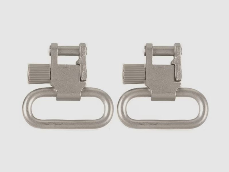 Uncle Mike's QD Super Sling Swivel / Riemenbügel Set Silber 2 Stück