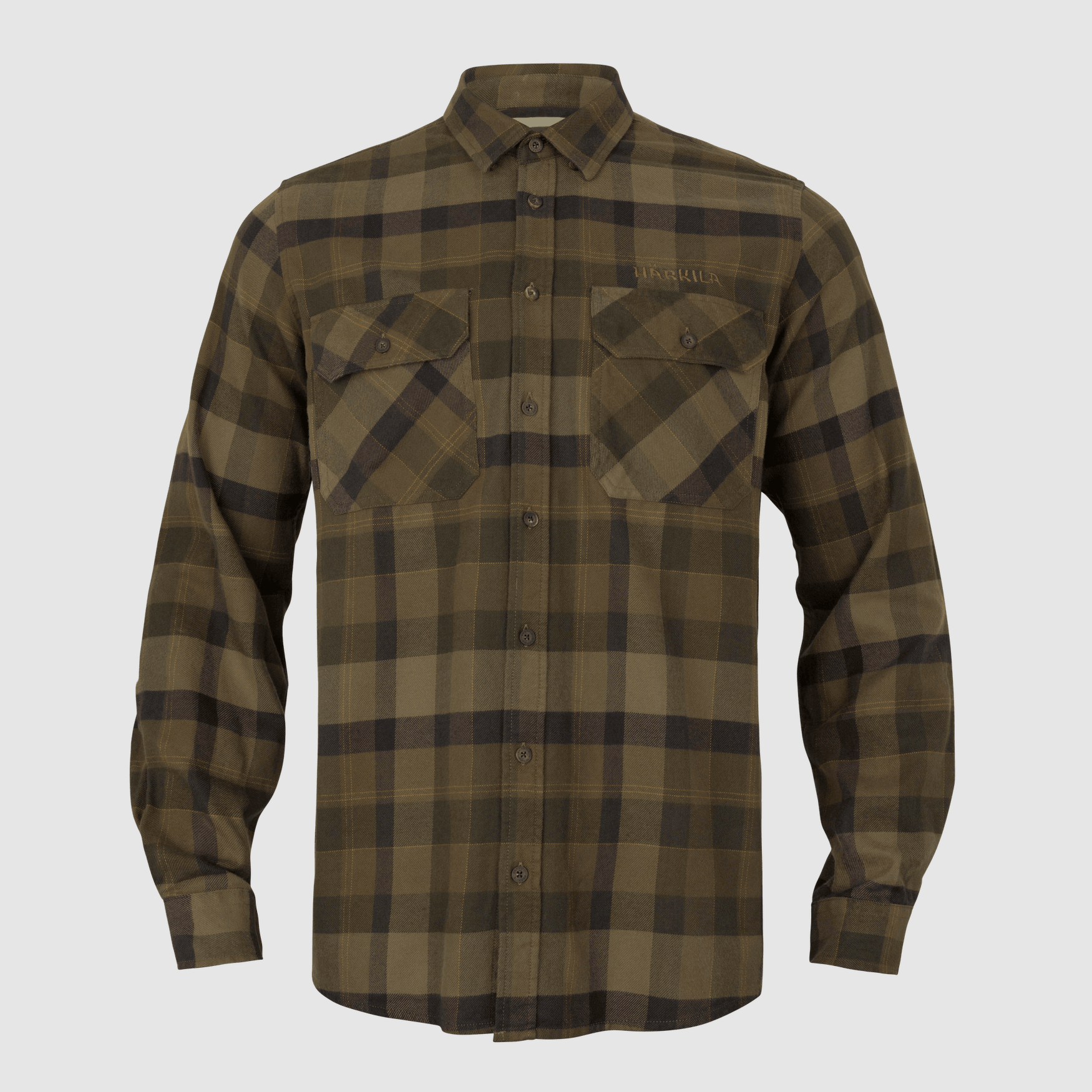 Härkila Asmund L/S Shirt Homme Beech Green Check 4XL