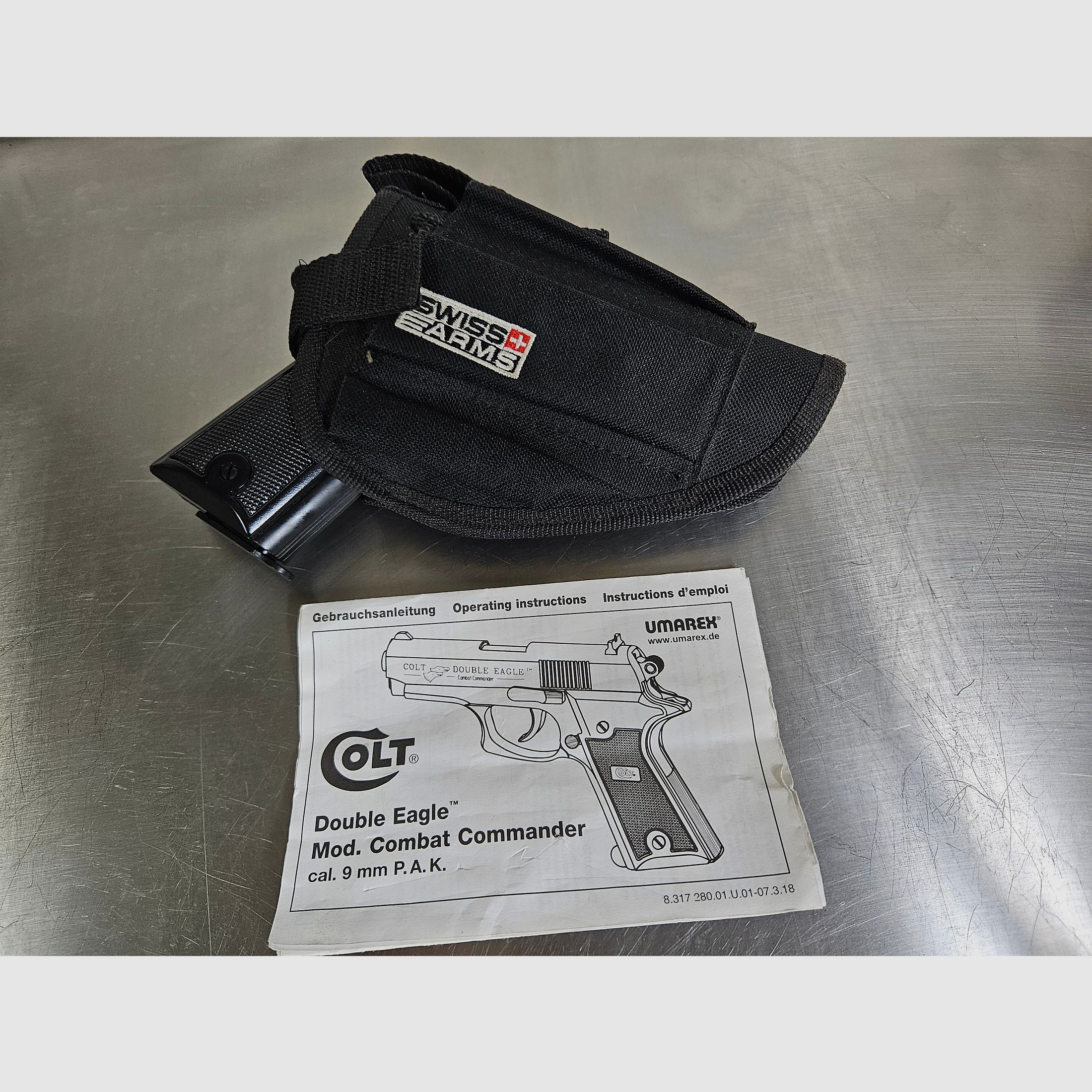 Colt Double Eagle Mod. Combat Commander 9mm P.A.K. PTB 766 Gas Signal PAK Knall