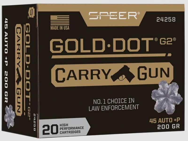 Speer Gold Dot G2 Hohlspitz 200 gr. 45 Auto +P - 20 Stk.