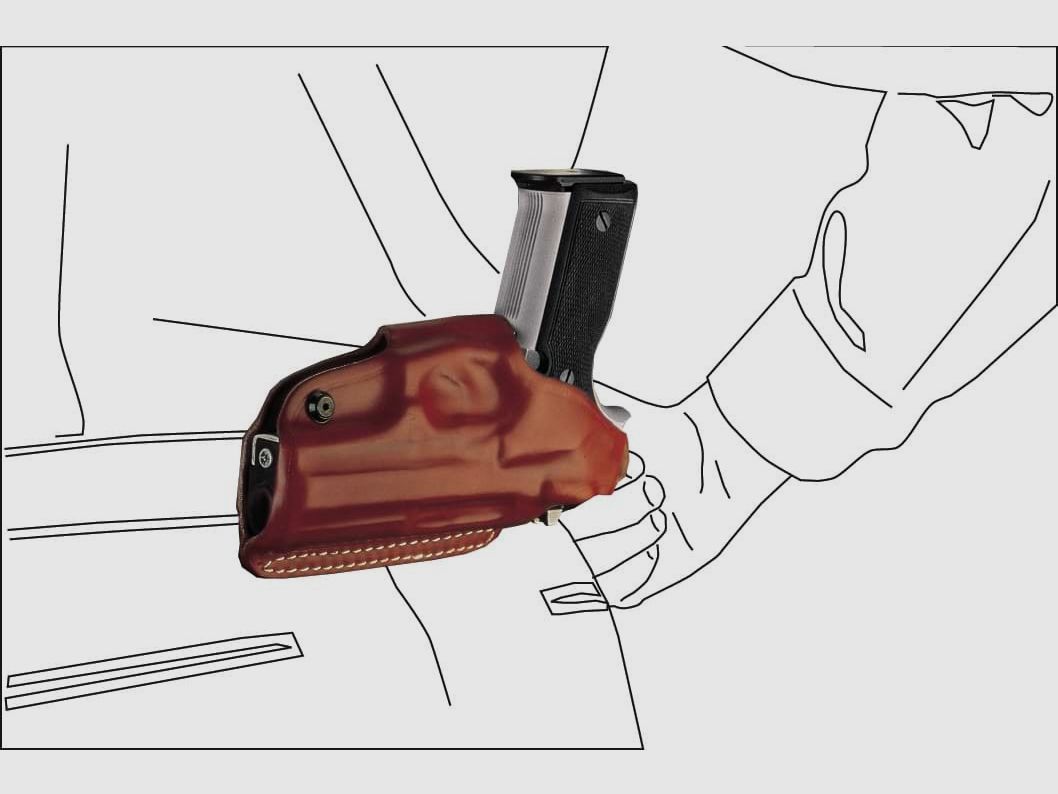 Schnellziehholster mit drei Tragepositionen Beretta APX /Compact/Centurion-Braun-Rechtshänder