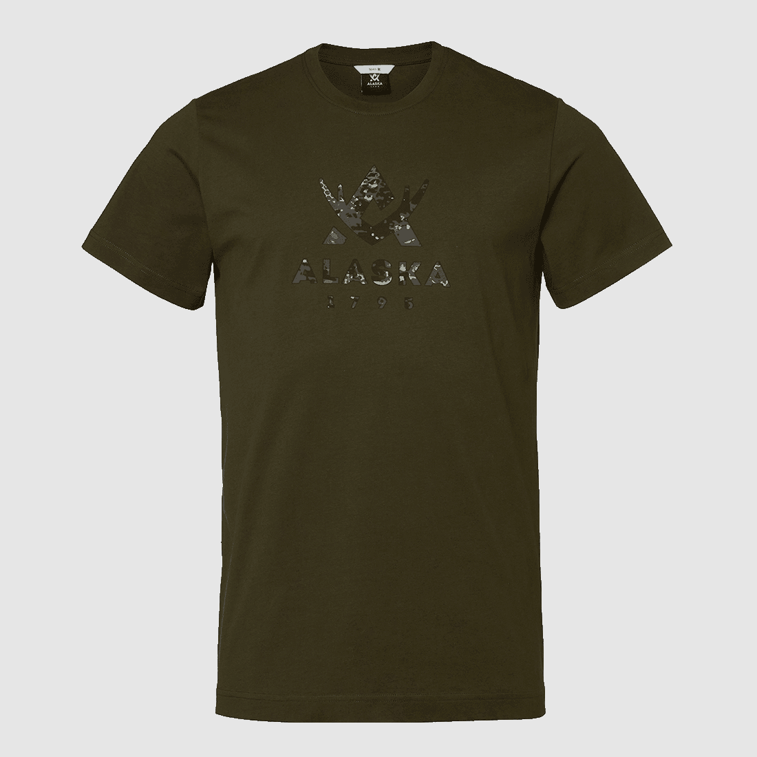Alaska 1795 Camo Logo T-Shirt Hombre Night Green 3XL