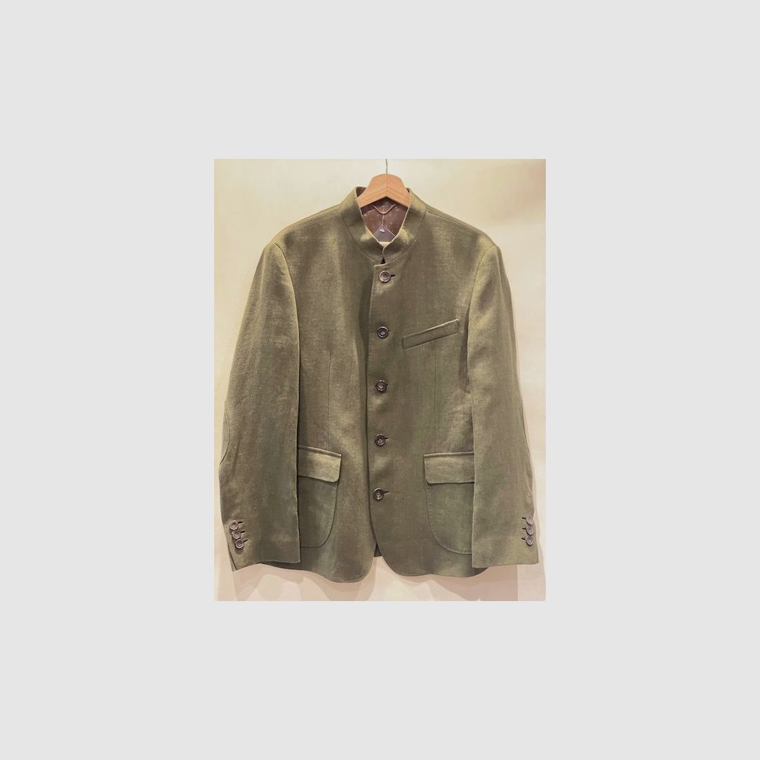 Giacca in lino Habsburg Wendelin in verde scuro, immagine 1 di 2