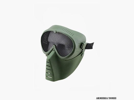 WOSPORT – MASKE SMALL FLY MIT METALLNETZ OLIVGRÜN