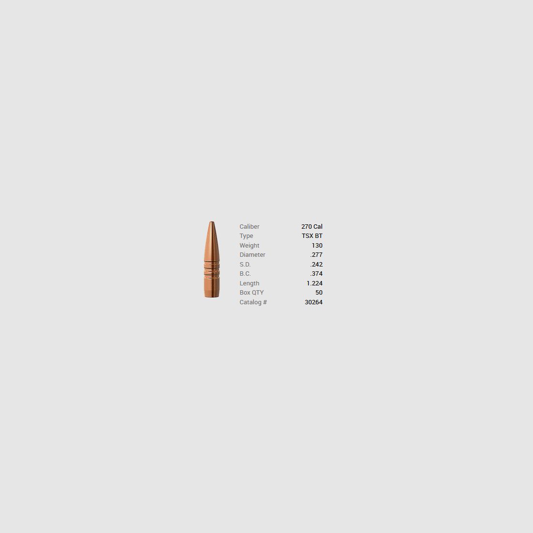 Barnes Geschoss .270/.277 130GR TSX BT 50 Stück