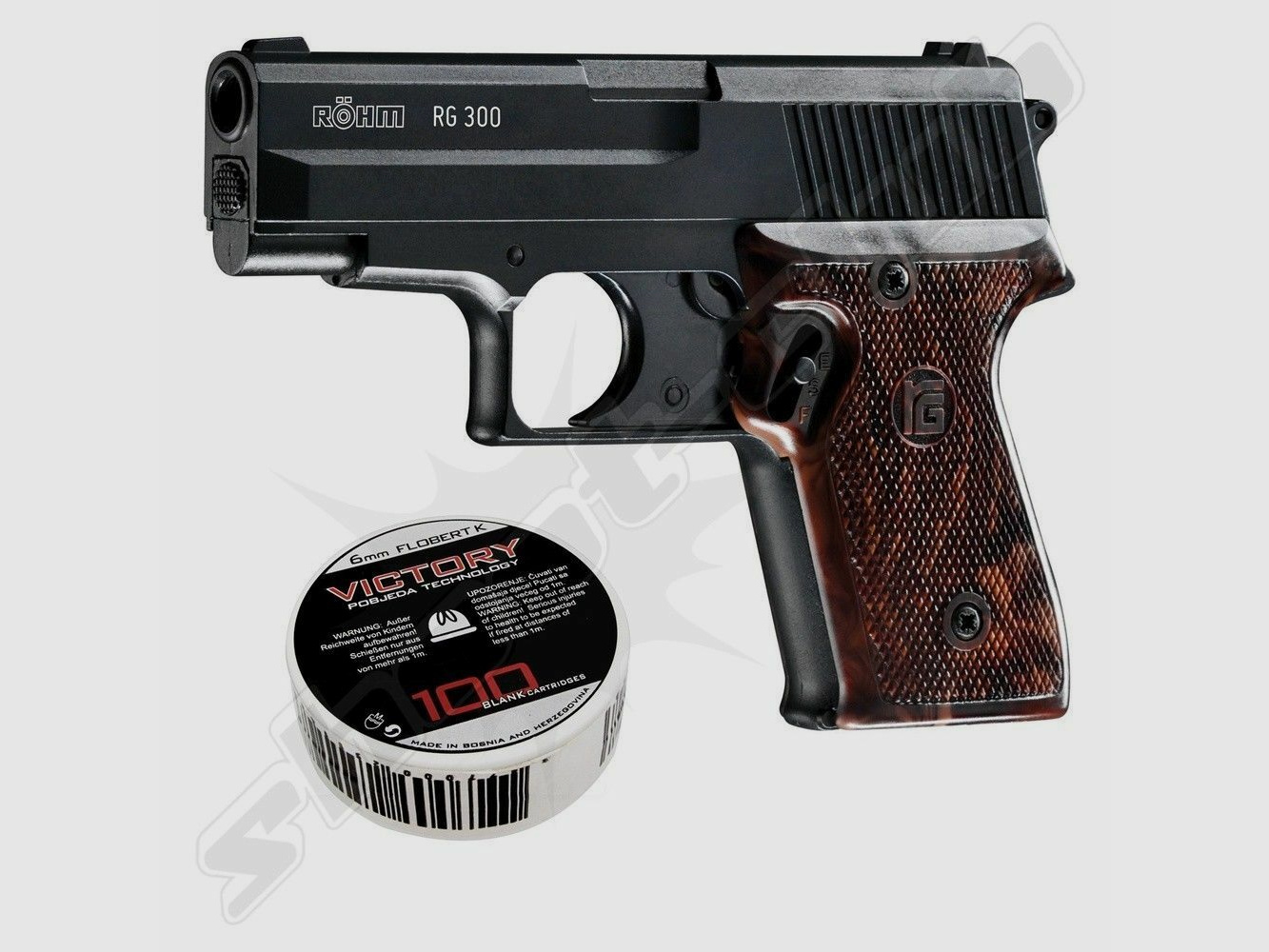 Röhm RG 300 pistola de fogueo 6mm Flobert + cartuchos de fogueo