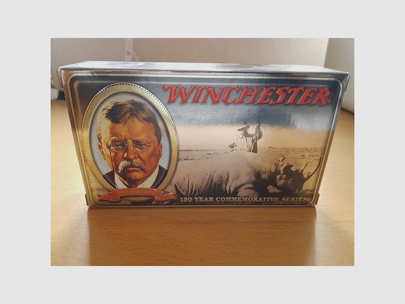 TOP - Winchester 150 Year Commemorative Th. Roosevelt .405 Sammlermunition