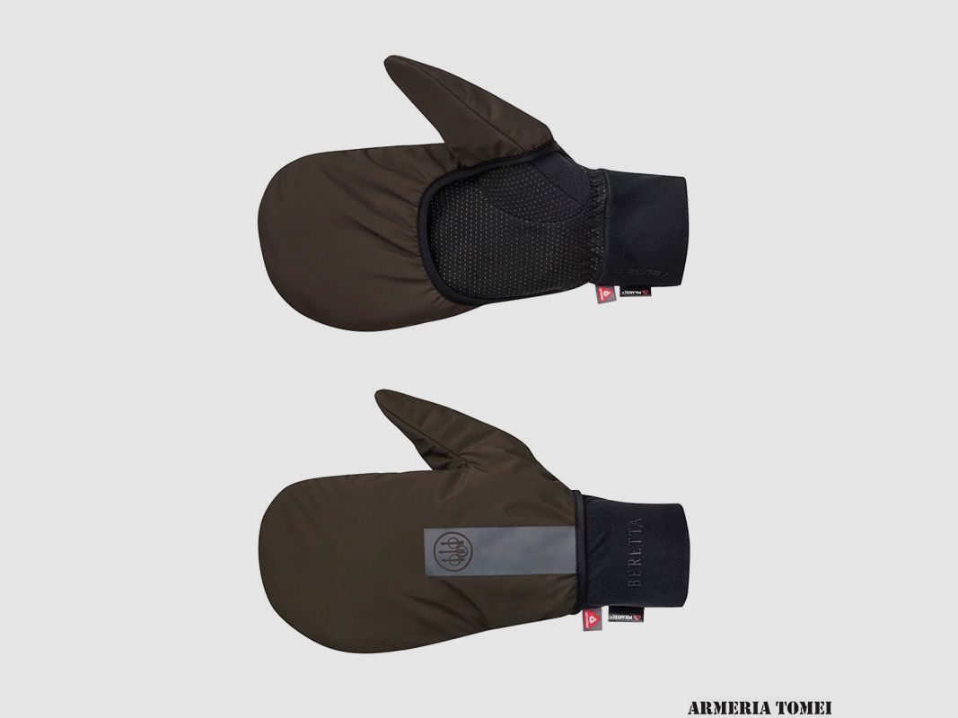 HANDEN – BERETTA – GEVOERDE DUBBELE HANDSCHOENEN Bruin Schors, afbeelding 1 van 2