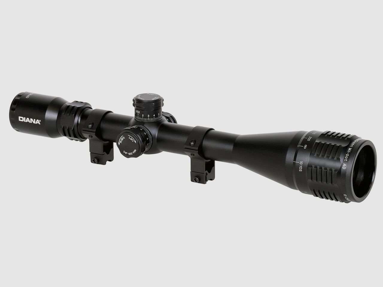Zielfernrohr DIANA 6-24x50 AO IR, Duplex Absehen beleuchtet, 30 mm Tubus, mit Ringmontagen fĂĽr 11 mm Prismenschiene