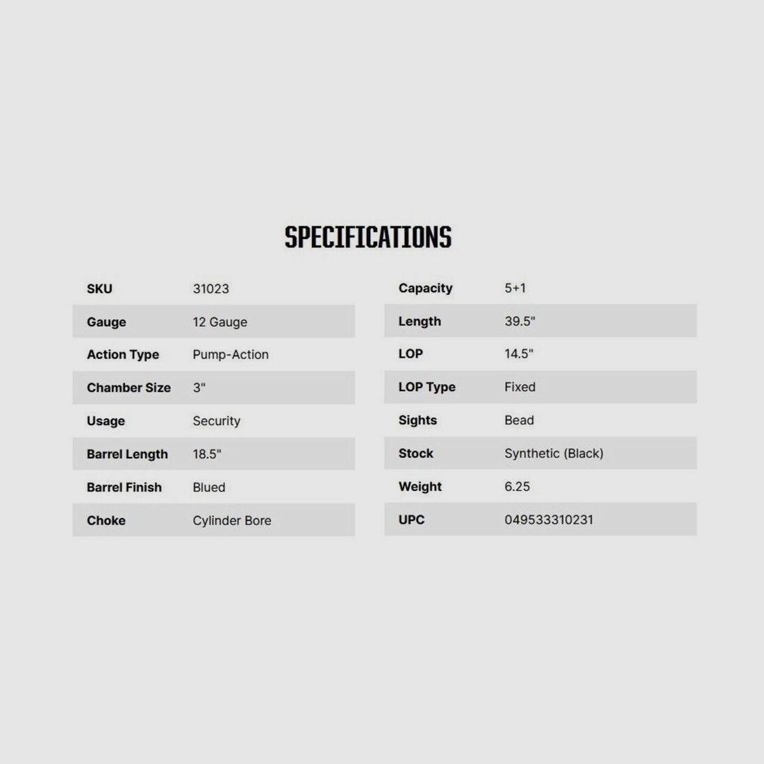 Mossberg Maverick 88 Security 18,5" (5 Zoll) 12/76