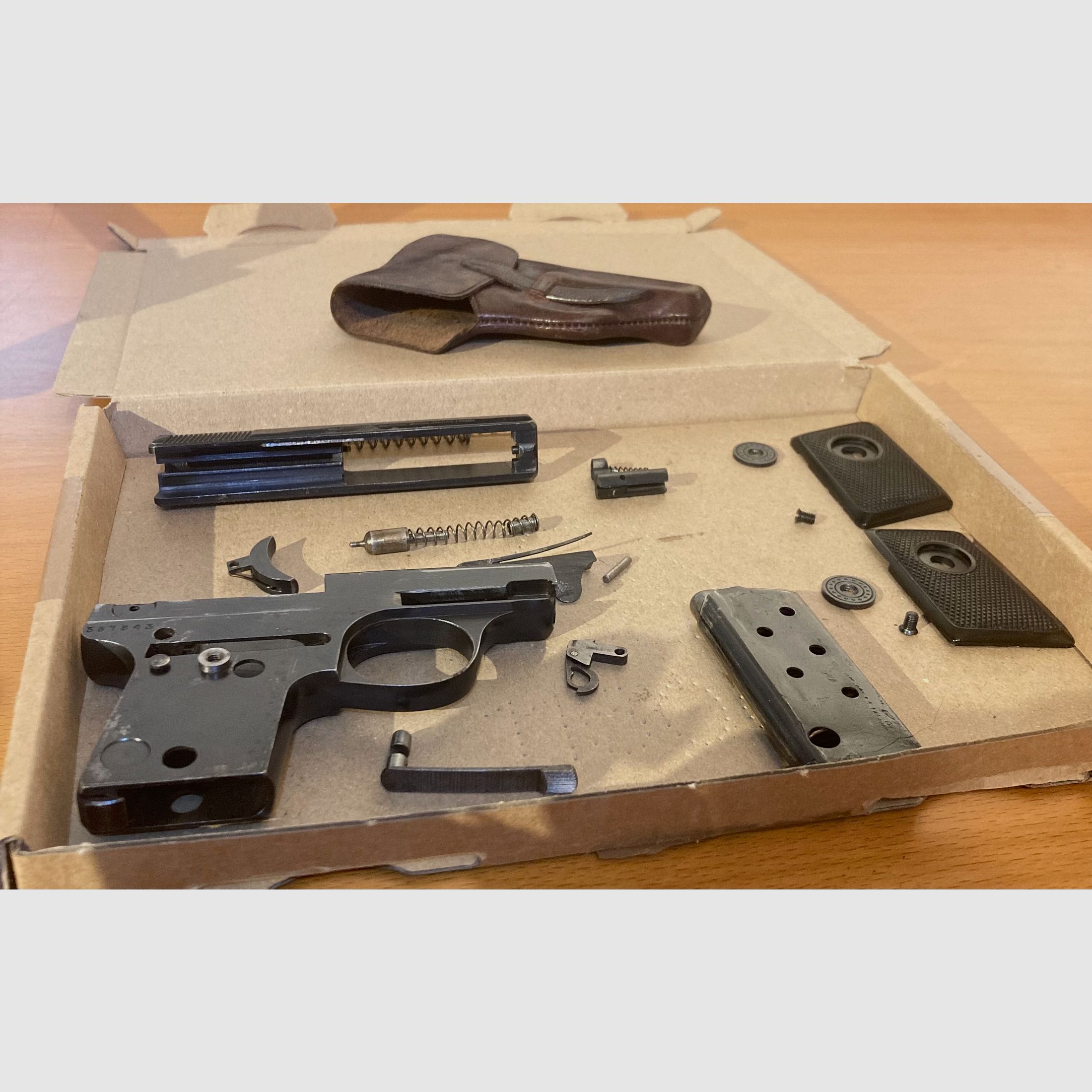 Walther Mod. 9, Tipo II, ca. 1928/29, Calibre 6,35mm Browning, pistola de bolsillo Zella Mehlis, WWII, WHB61