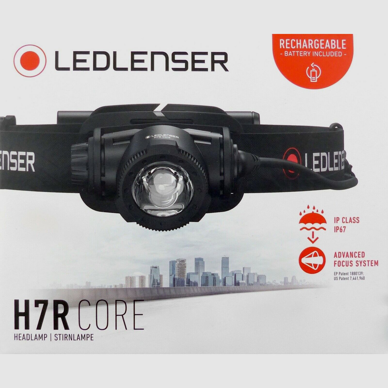 LEDLENSER 502122 H7R CORE lampada frontale fino a 1000 lumen 250 metri ricaricabile con batteria