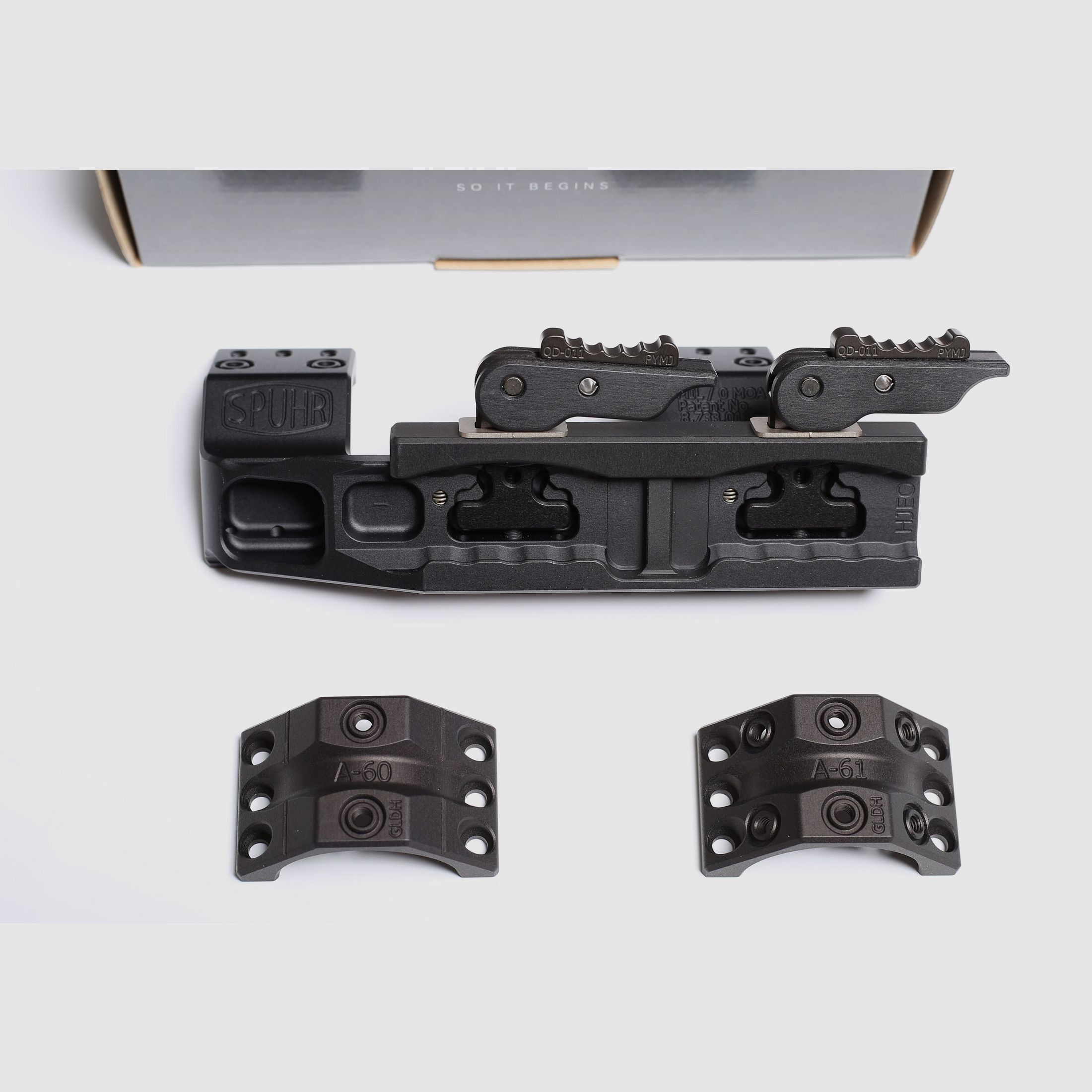 Spuhr Montage, QDP Blockmontage  für Picatinnyschiene, Quick Detach, Cantilever, 36mm Ringe