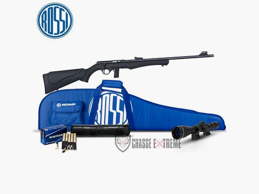 PACK RIFLE ROSSI 8117 17HMR + SCOPE X3 3-9x40 + SUPPRESSOR + GUN SLIP ROSSI