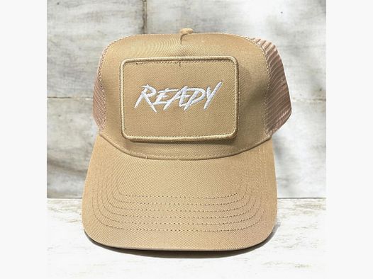 TRUCKER SNAPBACK CAP WITH DESERT PATCH