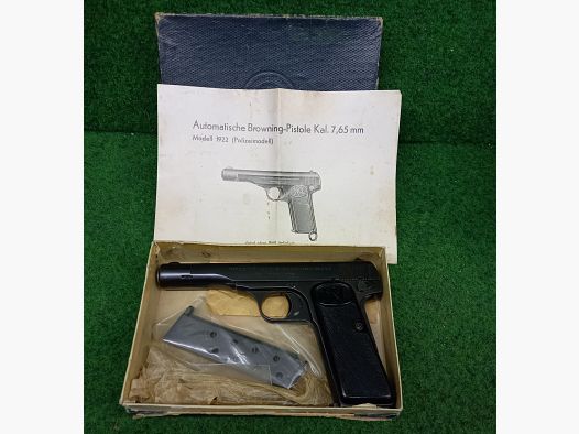 From police collection, 1910/22 Bavaria Banks in caliber 7.65mm Browning.