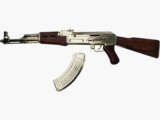 AK 47W Kalashnikov Oro de metal y madera