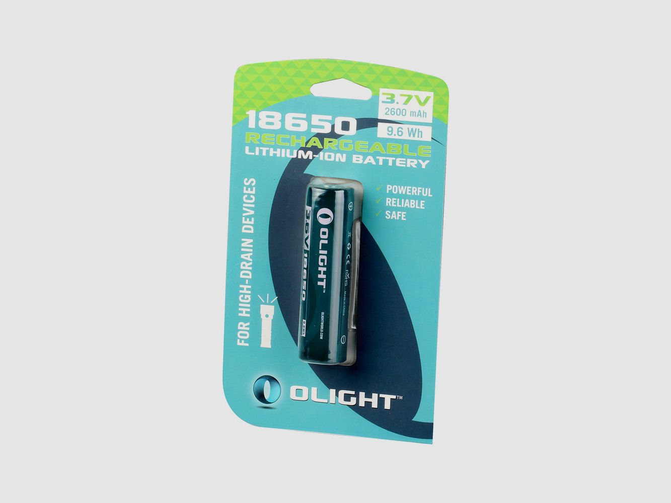 Wiederaufladbarer 18650 Akku 2600 mAh mit PCB Olight, Bild 2 von 2