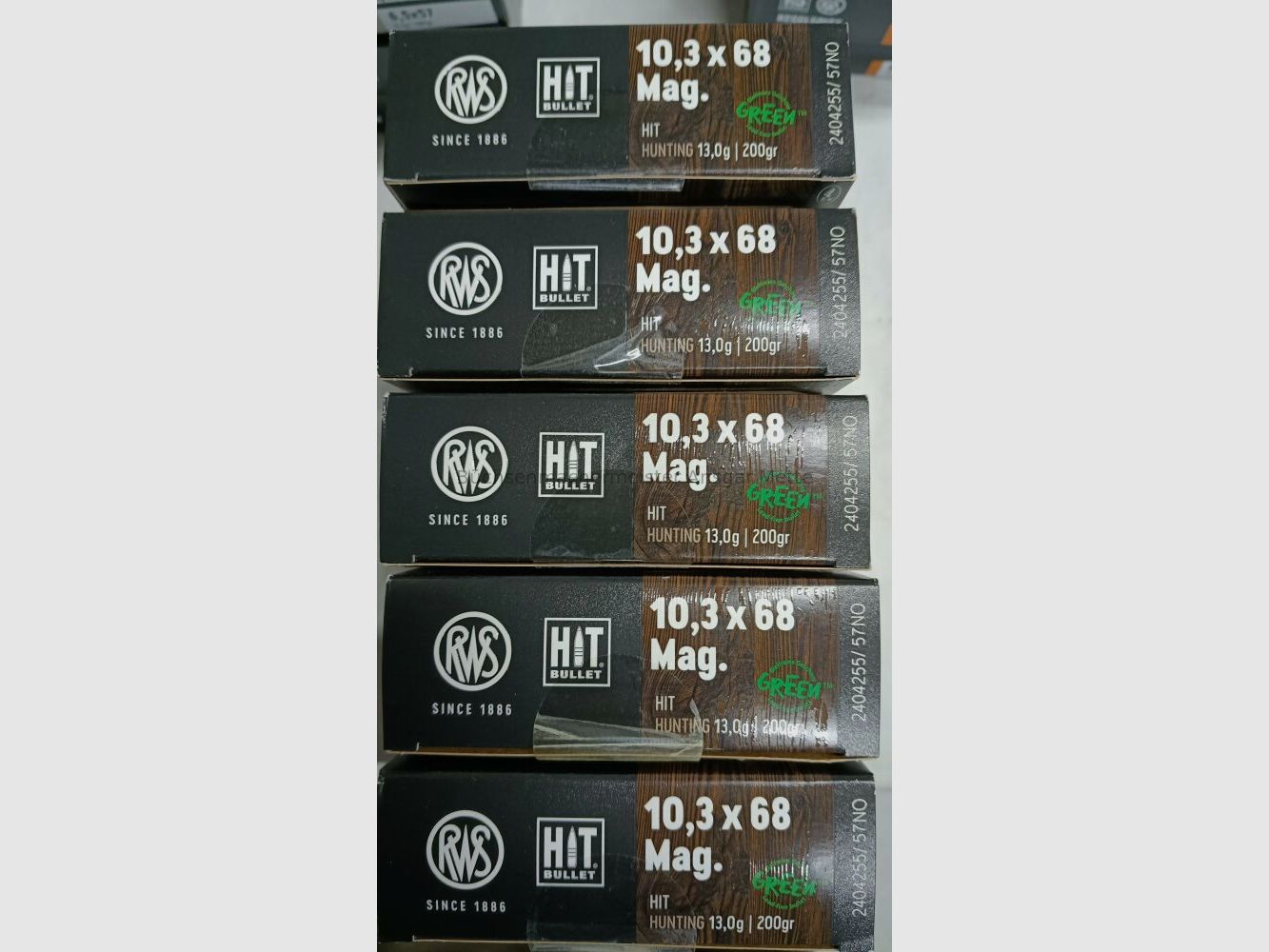 RWS HIT Hunting Green 10,3x68 Mag. 100 colpi Hit Hunting Green