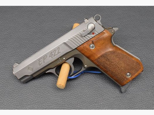 Erma Pistole Modell EP 422, Kaliber 22lr, stainless, sehr gut