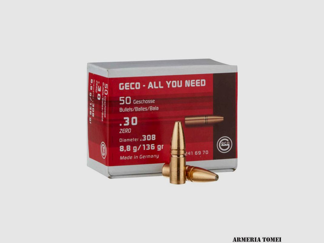 RELOADING BULLETS – GECO – .30 ZERO (.308) 8.8g/136gr (50pcs)