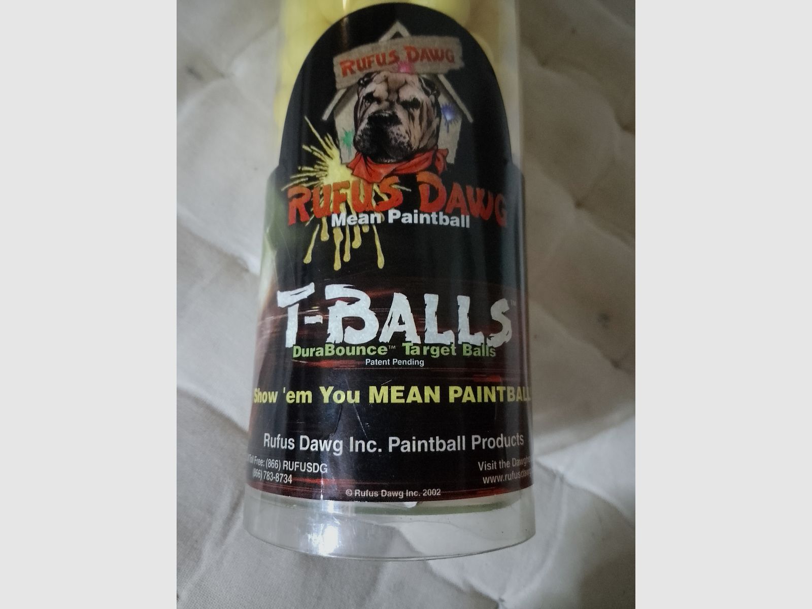 200 Rufus Dawg Target Balls .68 Hdr68 Paintballs T-Balls vergelijkbaar met Rubberballs nieuw geel zeldzaam